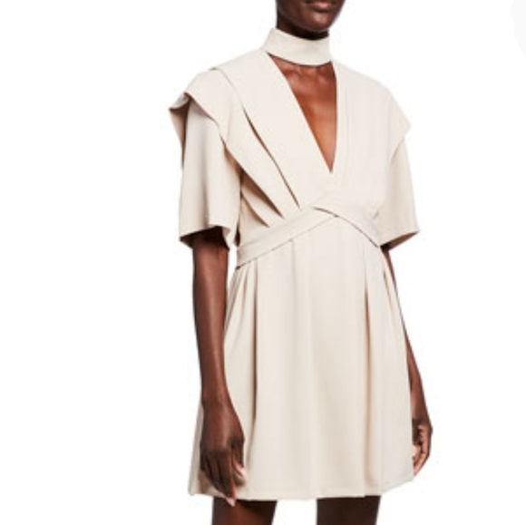 IRO Dresses & Skirts - NWT IRO Didje V Neck Choker Cocktail Dress Beige